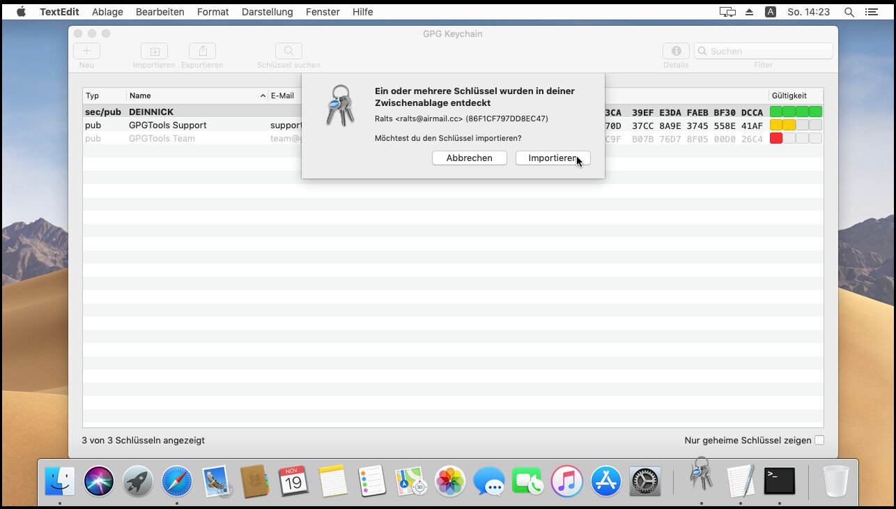 Schlüsselimport 2